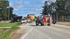 Crash northwest of London closes road