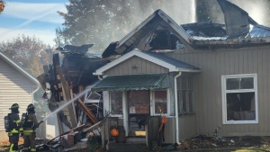 House destroyed by fire in Huron County