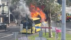 Watch: Students safe after school bus catches fire in Australia