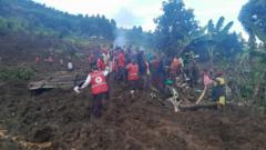 Houses swept away in Uganda landslide after heavy rainfall