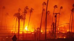 Palisades fire burns homes as thousands evacuate in LA