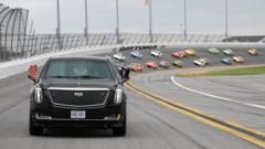 Watch: Trump’s motorcade drives lap of Daytona 500 racetrack