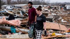 US tornadoes, wildfires and dust storms leave 37 dead and ‘staggering’ damage