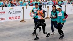 China races robots against humans in Beijing half-marathon