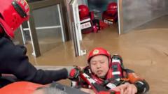 Watch: Nursing home residents rescued from China floods