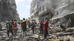Israel bombards Gaza City as UK and allies demand action against ‘unfolding famine’