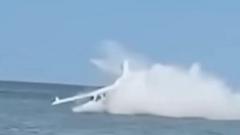 Watch: Moment pilot is rescued after emergency water landing