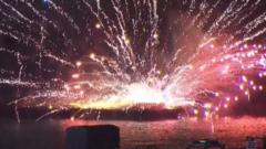Watch: Fireworks ignite as blaze hits Japanese festival launch boats