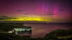 Watch: Timelapse shows Northern Lights display over North Sea