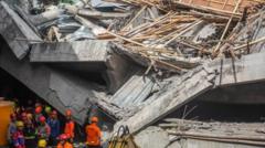 Three dead, dozens trapped after Indonesian school collapses on students
