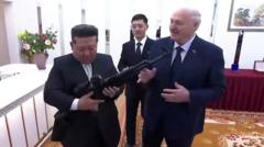 Belarus leader gifts rifle to North Korea’s Kim as they sign friendship treaty