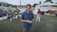 BBC at Venezuela baseball stadium sheltering earthquake survivors