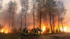France and Spain wildfire witnesses describe ‘wall of flames’, fear and stress