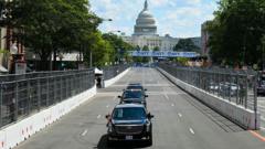 Trump arrives at high-speed IndyCar race through Washington’s streets