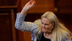 Watch: Moment opposition MP throws eggs at Kosovo’s acting PM