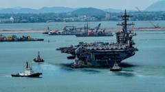 US aircraft carrier docks near Thai beach resort Pattaya after record 250 days at sea